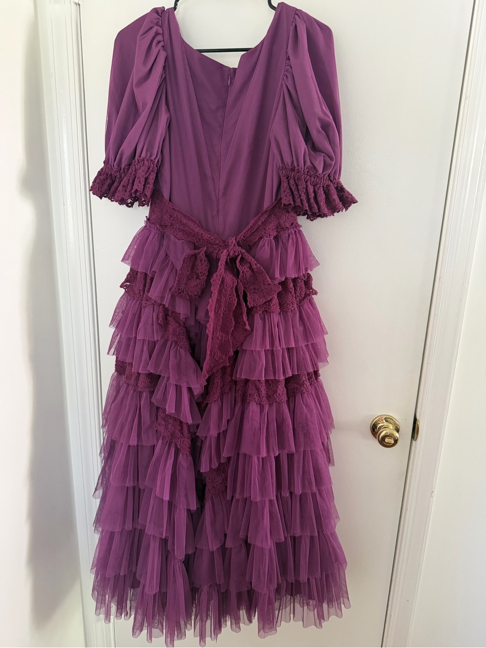 JessaKae Tiered Tulle Maxi Dress XL Plum Fairycore Renaissance    Regencycore - Picture 6 of 11